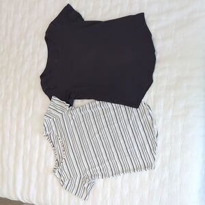 Lululemon Striped And Black Short Sleeve Women's Tops Size Small